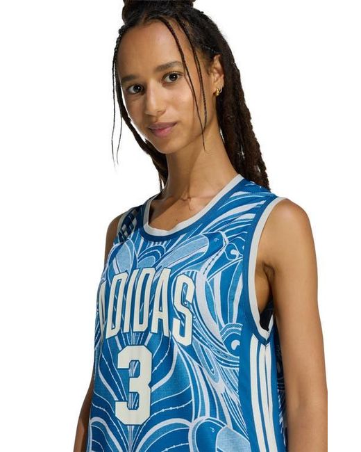 adidas Farm Rio 3-Stripes Jersey Dress in Blue | Lyst