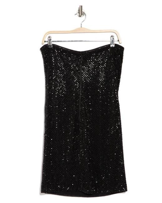 Alice + Olivia Black Leia Strapless Sequin Minidress