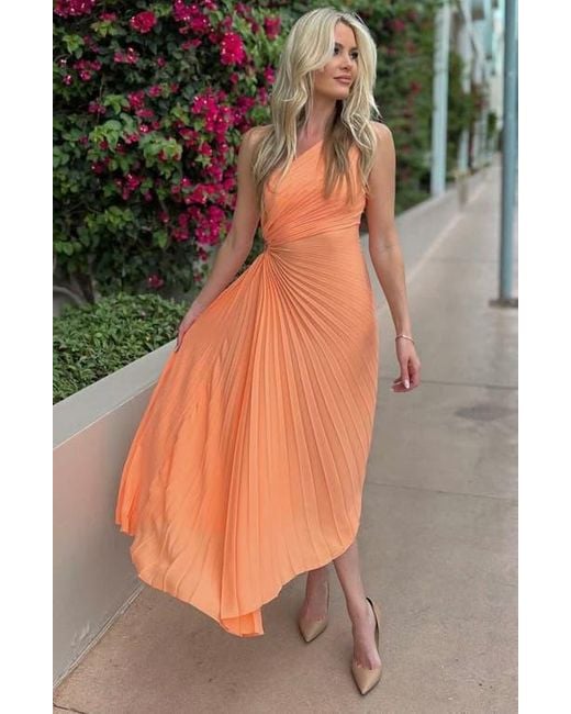 women's nicole miller keyhole pleat one-shoulder asymmetric hem midi dress Asymmetric Mini Dress (COPR61BIS518-BLACK)