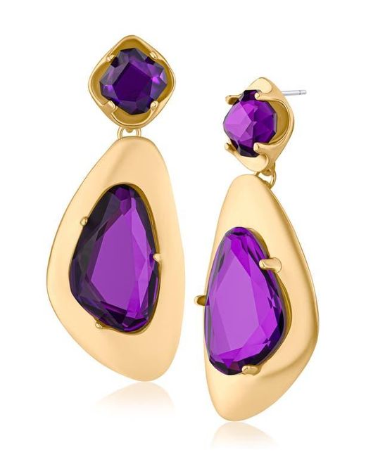 Jardin Purple Irregular Molten Drop Earrings