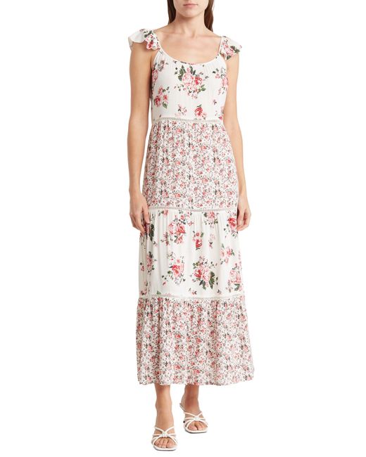 Blu Pepper Floral Eyelet Trim Maxi Dress Lyst