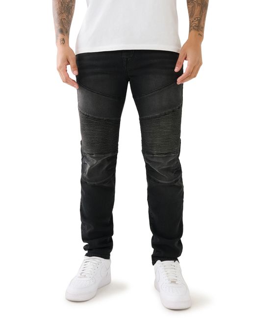 True Religion Rocco Moto Skinny Jeans in Black for Men | Lyst