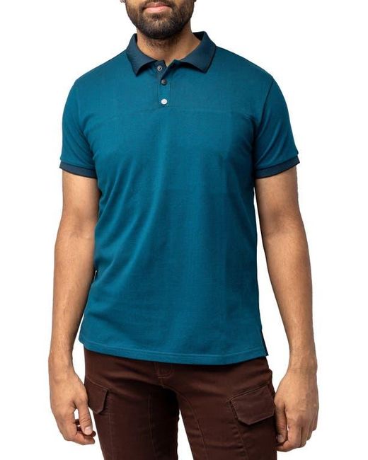 Xray Jeans Blue Contrast Collar Piqué Polo Shirt for men