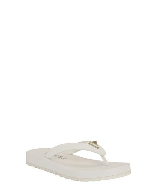 Guess White Candry Flip Flop