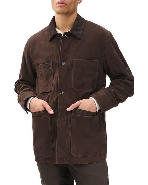 Rag & Bone Black Graham Suede Chore Jacket for men