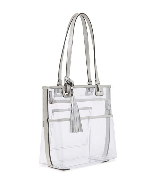 Vince Camuto Aryna Clear Small Colorblock Tote Bag in Metallic