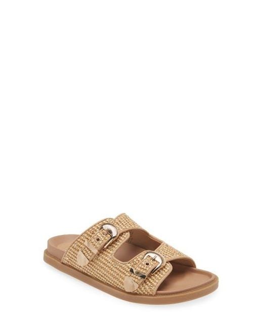 Steve Madden Connely Buckle Slide Sandal in Brown | Lyst