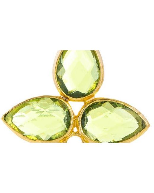 Saachi Yellow Triple Gemstone Abstract Dangle Earrings