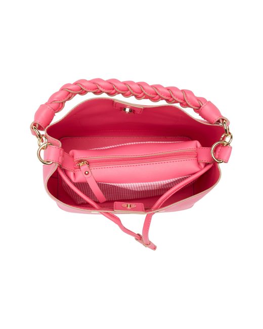 Nanette Lepore Pink Faux Leather Bucket Bag