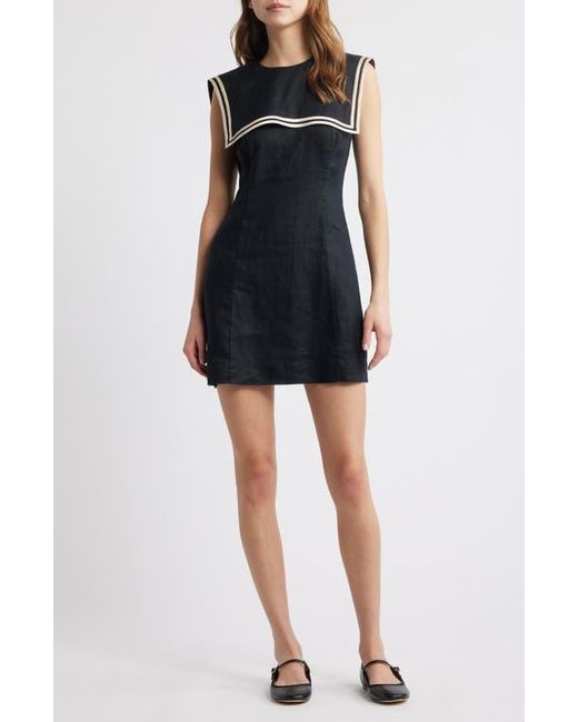 Doen Monroe Linen Minidress in Black | Lyst