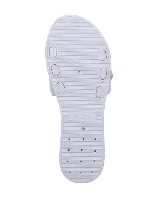 Bebe White Charm Slide Sandal