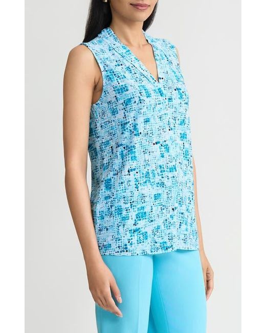 Kasper Blue Pleat Front Shell