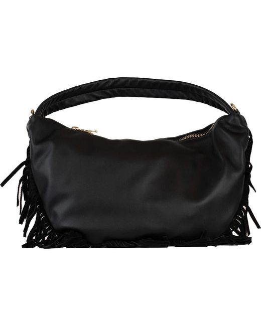 Persaman New York Black Dua 18 Fringe Shoulder Bag