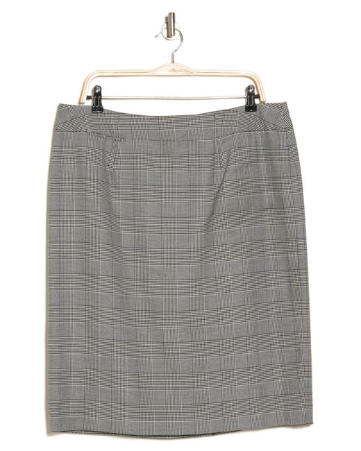 Calvin Klein Gray Glen Plaid Pencil Skirt