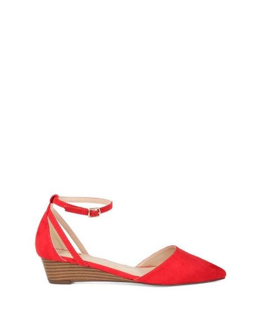 Journee Collection Red Journee Arkie Sliver Wedge Pump