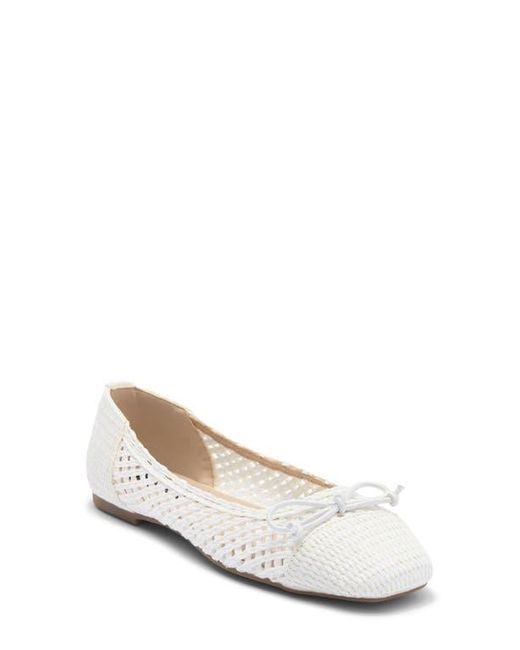 Rachel Roy White Raffia Cap Toe Flat