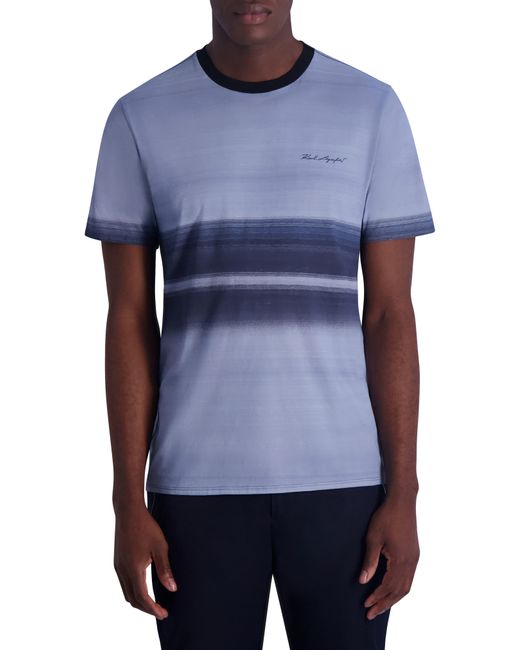 Karl Lagerfeld Blue Ombré Stripe T-shirt for men