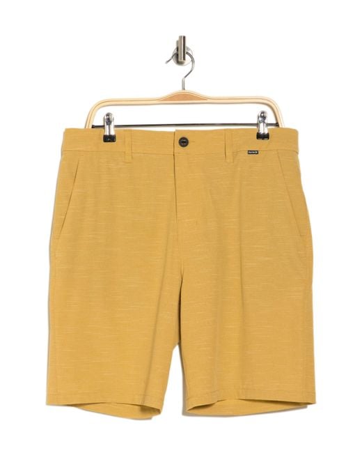 Hurley Yellow Phantom Sandbar Stretchband 20" Water Repellent Walk Shorts for men