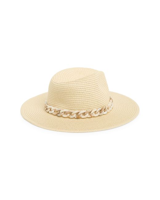 Vince Camuto Natural Chunky Chain Paper Straw Panama Hat