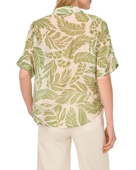 Halogen® Natural Tie Front Sleeve Top