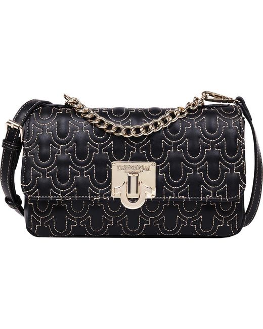 True Religion Black Horseshoe Quilted Crossbody Bag