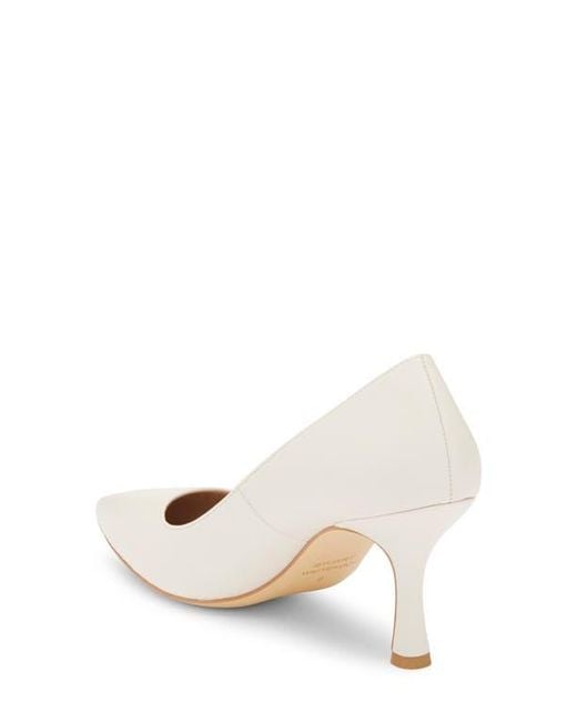 Stuart Weitzman White Isla Leather Pump