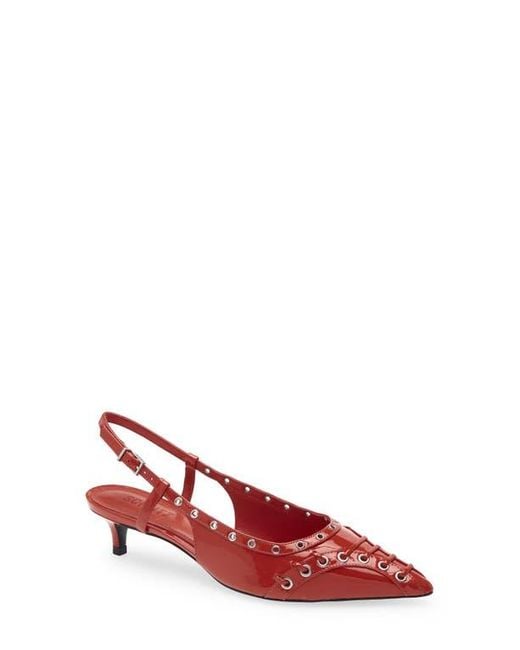 SCHUTZ SHOES Red Ruth Kitten Heel Slingback Pump