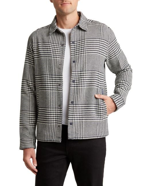 Ben Sherman Gray Glen Plaid Cotton Shirt Jacket for men