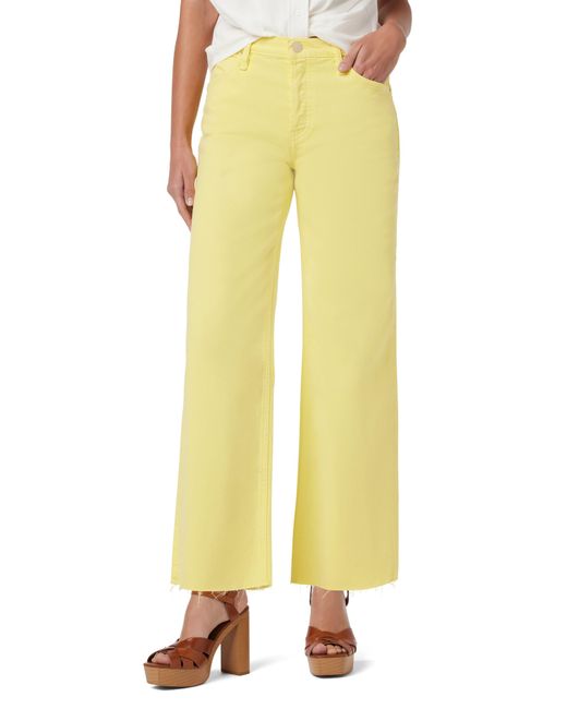 Hudson Yellow Rosie High Rise Wide Leg Ankle Crop Pants