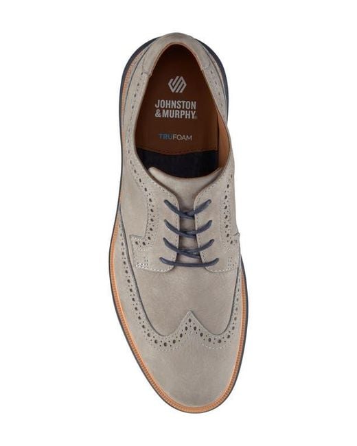 Johnston & Murphy White Larkin Wingtip Derby for men
