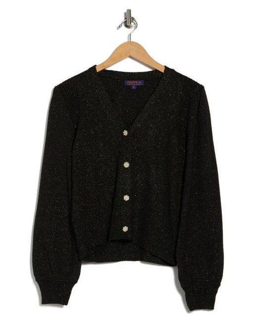 Joseph A Black Faux Pearl Button Cardigan