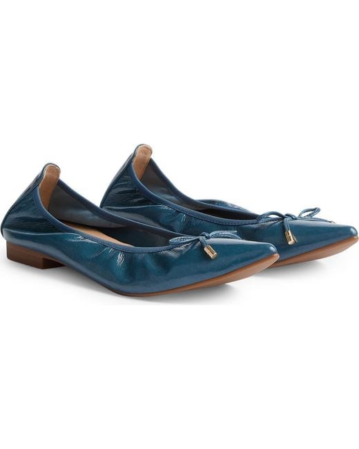 L.K.Bennett Blue Tilly Pointed Toe Ballet Flat