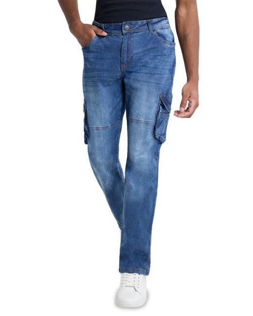 Xray Jeans Blue Slim Fit Cargo Pocket Denim Jeans for men