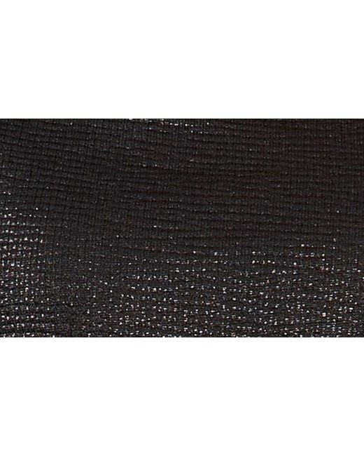 Halogen® Black Halogen(r) Metallic Long Sleeve Draped Knit Top