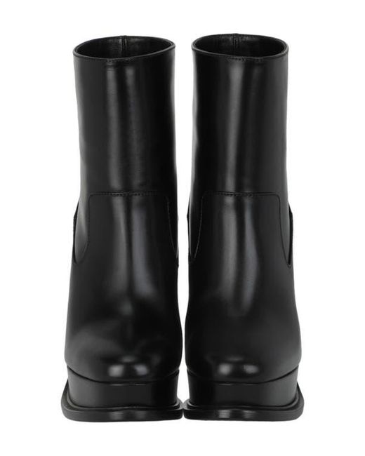 McQueen Black Leather Ankle Bootie