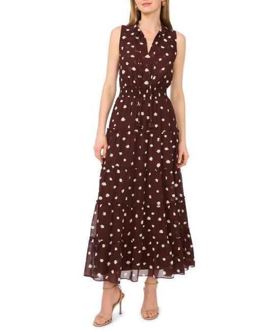 1.STATE Brown Split Neck Maxi Dress