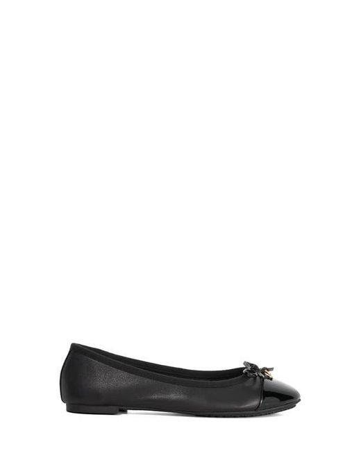 Dune Black Harpington Cap Toe Ballet Flat
