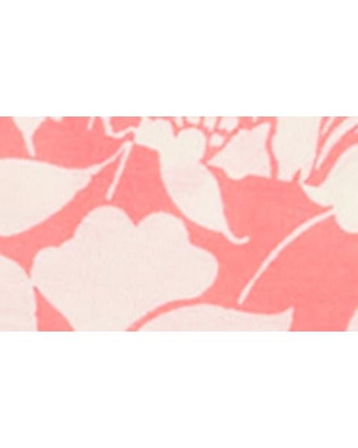 Angie Pink Floral Lace Trim Maxi Dress