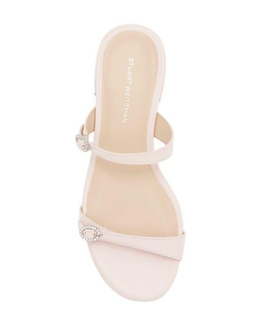Stuart Weitzman Pink Ginger Crystal Slide Sandal