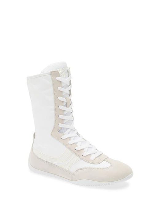 Steve Madden White Paxtin Lace Up Boot