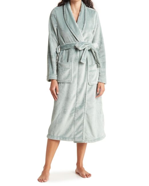 Nordstrom Fleece Bliss Plush Robe In Grey Blue At Rack in Green Lyst