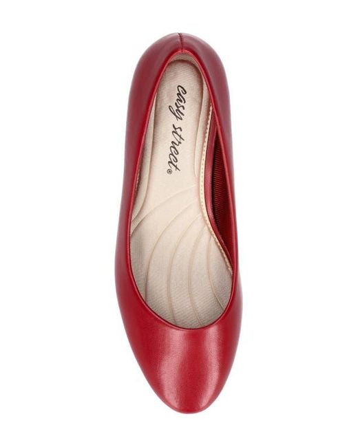 Easy Street Red Ballari Round Toe Pump