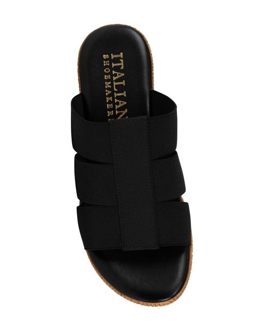 Italian Shoemakers Black Cork Wedge Sandal