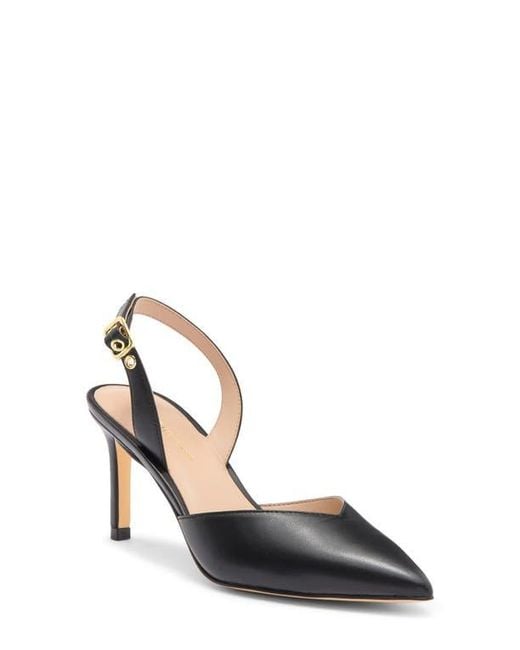 Stuart Weitzman Black Ryder Slingback Leather Pump