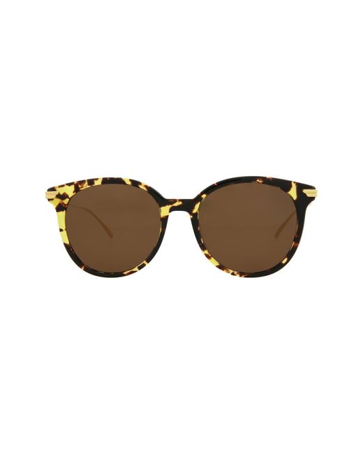 Bottega Veneta Brown 54mm Round Sunglasses