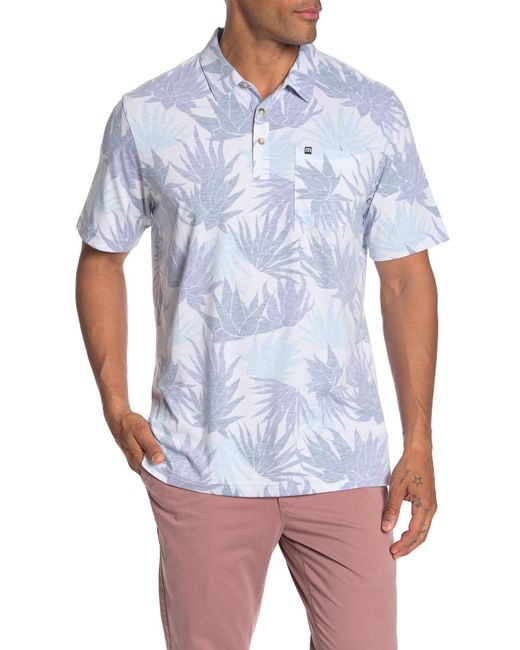 Travis Mathew White A Grade Hawaiian Floral Print Polo Shirt for men
