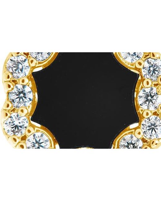 Sterling Forever Black Cubic Zirconia Rose Petal Stud Earrings