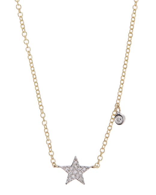 Meira T Metallic 14k Gold Diamond Pave Star Necklace In Two Tone Yellow Gold At Nordstrom Rack