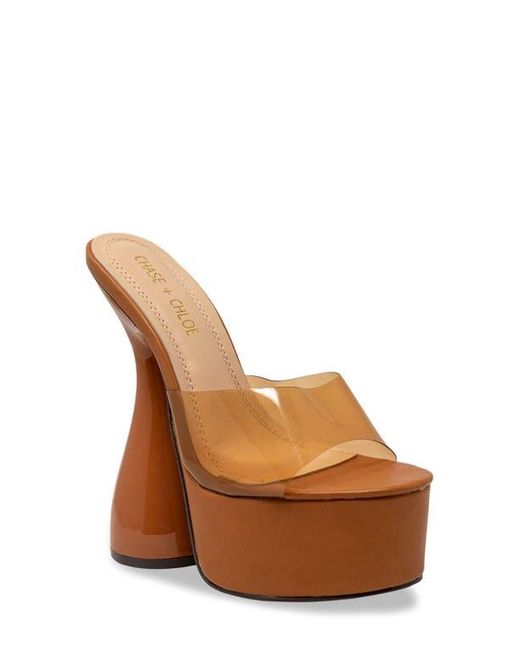 In Touch Footwear Brown Miranda Sculpted Stiletto Platform Sandal