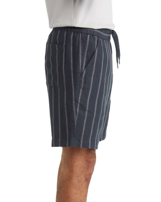 Vince Blue Windsor Stripe Drawstring Shorts for men